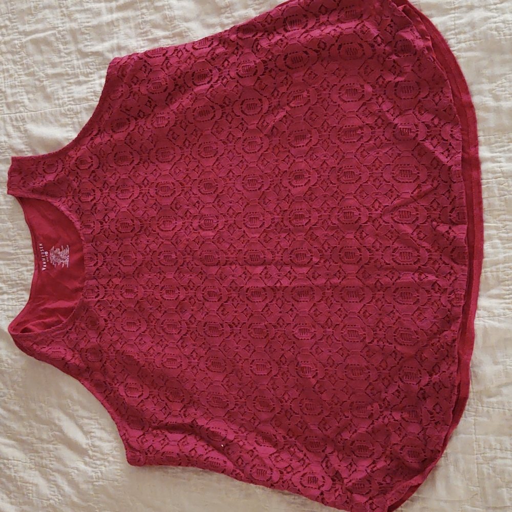 Top Van Heusen Lace front overlay lined size XL